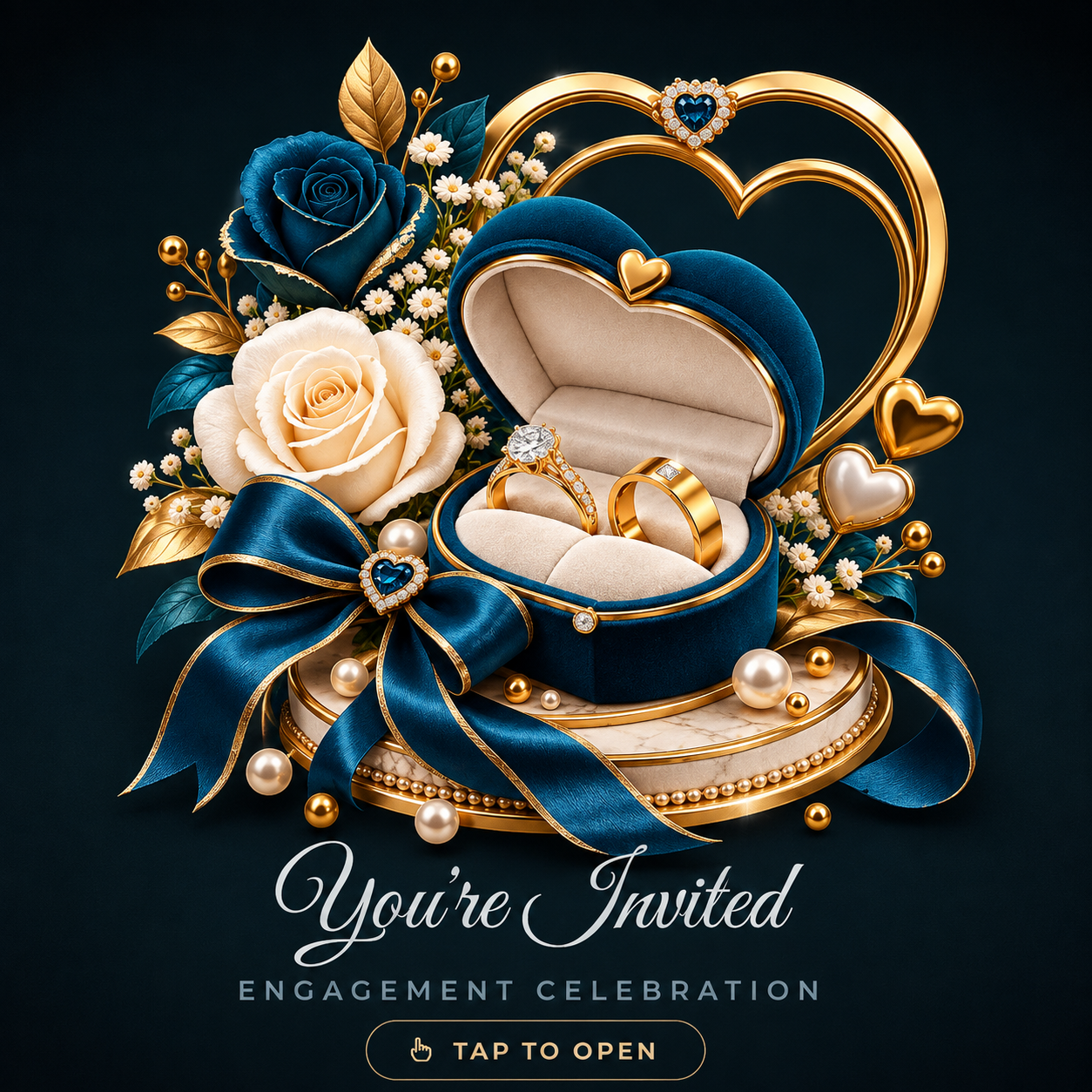 Sapphire Vow Digital Engagement Web Invitation Card