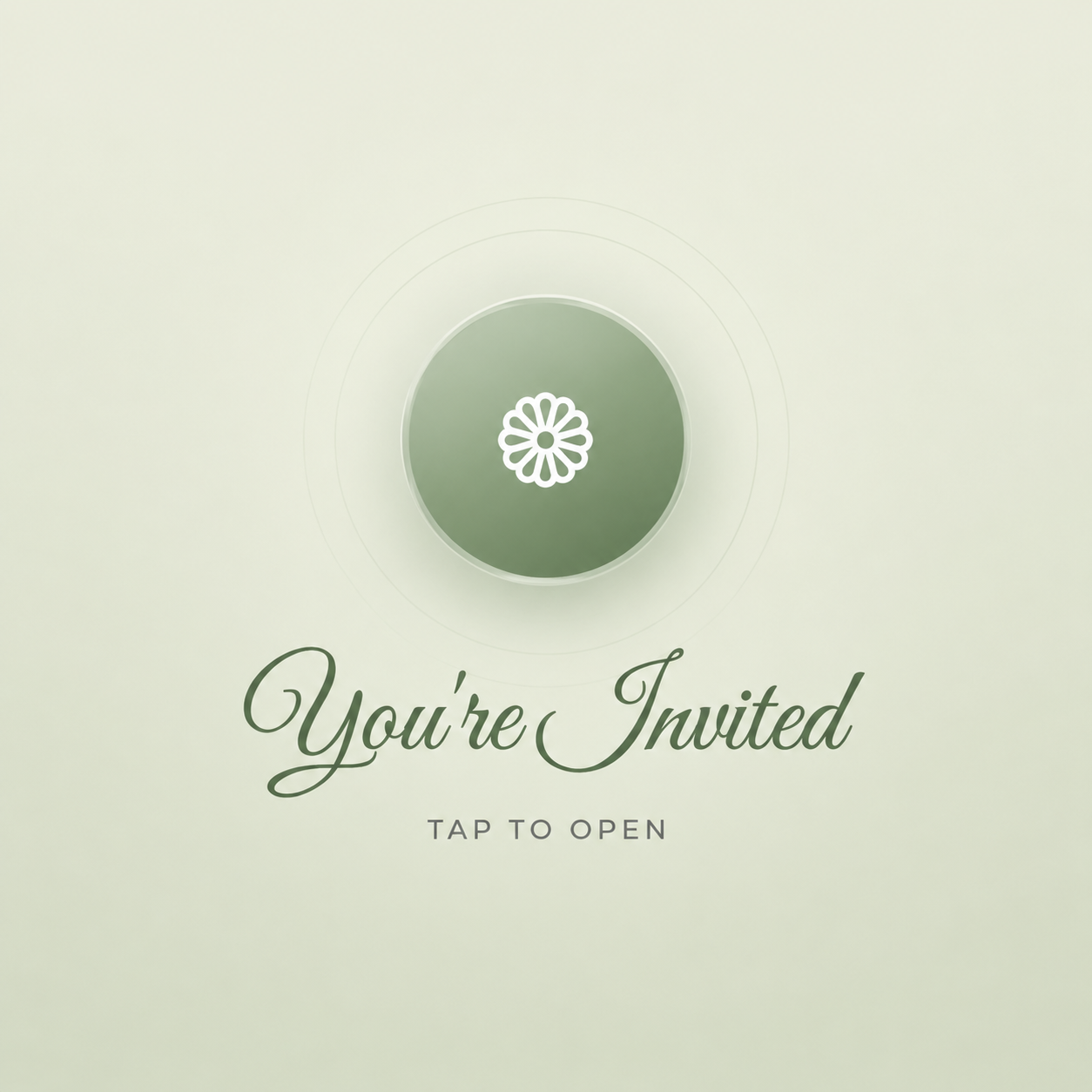 Sage Bloom Minimalist Digital Engagement Invitation Card