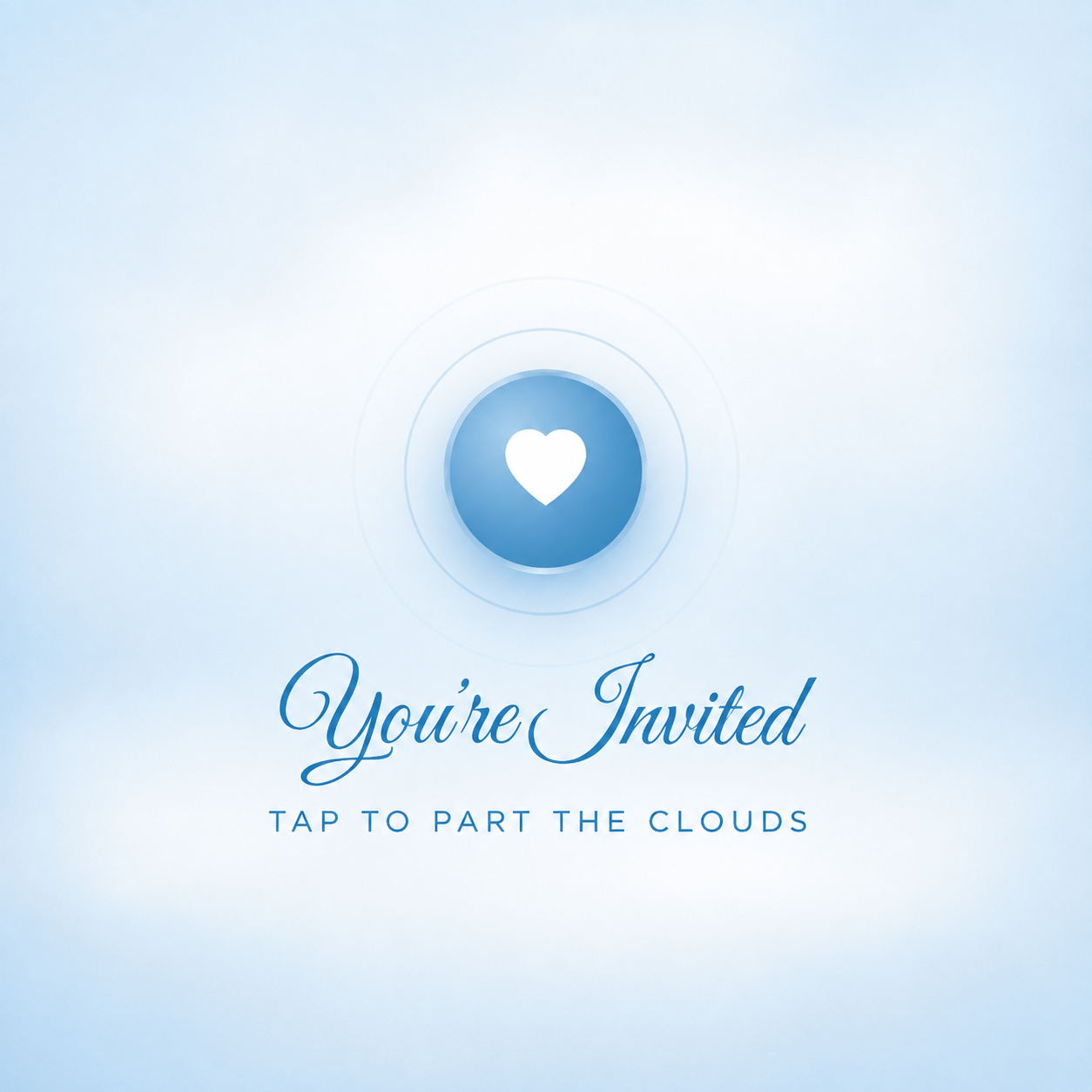 Sky Serenade Blue Theme Digital Wedding Invitation Card